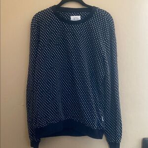 Men's Navy and White Sweater